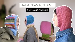 Sentro 48 Knitting machine Balaclava Mask Beanie Pattern for Winter [upl. by Nnylyrehc799]