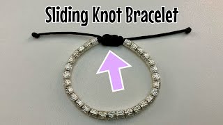 Sliding knot bracelet  square knot closure [upl. by Craw145]