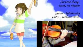 Joe Hisaishi  Spirited Away  Inochi no Namae viola amp piano duet 千と千尋の神隠し [upl. by Neih]