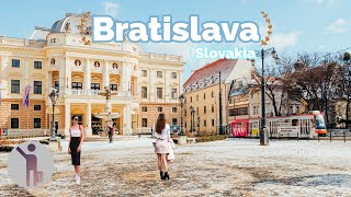 Bratislava Slovakia  March 2023  4k HDR 60fps Walking Tour [upl. by Gnut539]