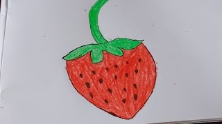 Strawberry🍓 Drawing  how to draw strawberry step by step  lavu art for kids [upl. by Etteuqaj787]