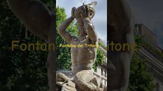 Fontana del Tritone  Piazza Barberini ROMA Italia [upl. by Ynohtnakram]