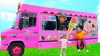 Ruby and Bonnie Pretend Play Professions in Ice Cream Truck [upl. by Salter]