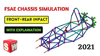 FSAE Chassis Simulation in SolidWorks  Front Impact and Rear Impact Analysis of Formula Chassis [upl. by Aniuqaoj]