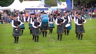 STIRLING AND DISTRICT SCHOOLS PIPE BAND GRADE N J A AT BRIDGE OF ALLAN HIGHLAND GAMES 2018 [upl. by Tyree941]