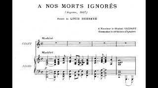 Reynaldo Hahn  A nos morts ignorés for baritone and piano with score [upl. by Akienahs]