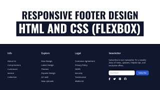 How to create responsive website footer using HTML And CSS  Responsive Footer using HTML And CSS [upl. by Yliah]