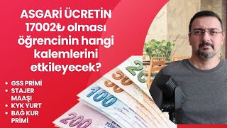 ASGARİ ÜCRET ARTIŞIYLA ÖĞRENCİLERİN HANGİ KALEMLERİ DE ARTACAK STAJ KYK YURT GSS PRİM [upl. by Celestina149]