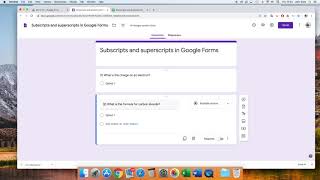 How to enter subscripts and superscripts in Google Forms [upl. by Ahsieuqal]