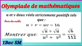 Olympiade de mathématiques  1Bac SM [upl. by Irak]