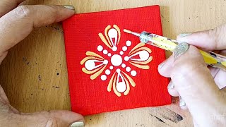 Dot Art On Mini Canvas  Mini Canvas वर Dot Art [upl. by Anieral]