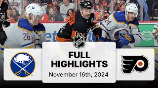 NHL Highlights  Sabres vs Flyers  November 16 2024 [upl. by Zeke]