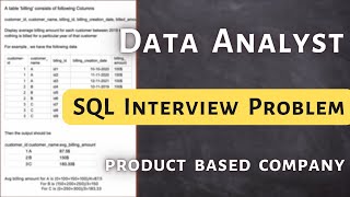 Solving SQL Interview Query for Data Analyst asked by a Product based company [upl. by Sibylla289]