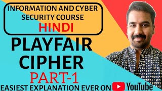 PlayFair Cipher ll Basics Of Playfair Cipher Explained with Solved Example in Hindi [upl. by Pier]