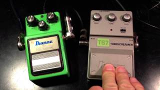 ibanez Tube Screamer TS9 vs Ibanez Tube Screamer TS7 [upl. by Leacock]