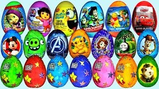 40 Surprise eggs Маша и Медведь Kinder Surprise Mickey Mouse Disney Pixar Cars 2 [upl. by Suhsoj]