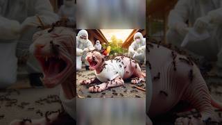 Cute Cat  Cat Attacked by Black Ants cat catlover kittens shorts catstory [upl. by Assedo223]