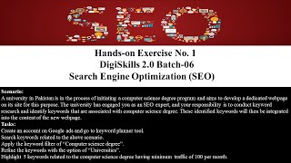 digiskills seo handson exercise 1 solution  dstp 20 batch 6 [upl. by Bohun]