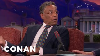 Giancarlo Esposito Terrified A Woman In The Airplane Bathroom Line  CONAN on TBS [upl. by Ela]