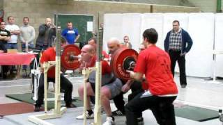 Stephane Bellery Record France FFHMFAC Jean Villenave 290kg Squat Raw [upl. by Tsugua318]