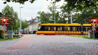 Ettlingen Stadt Drachenrebenweg Railway Crossing BadenWürttemberg [upl. by Cranford]