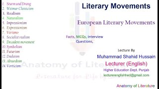 European Literary Movements PI I Literary Movements [upl. by Ahsinauj]