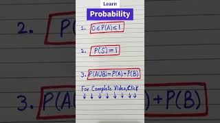 Axioms of Probability  Probability  Tricks  Concepts  Examples  shorts [upl. by Dreda]