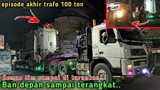 Pengawalanpun bertambah perjalanan berat truk Volvo fm12 460 bermuatan trafo 100 ton menuju lokasi [upl. by Tereb]