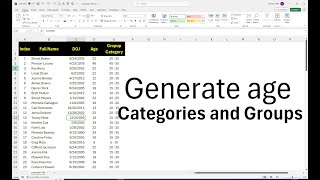 How To Create Generate Age Categories and Groups in Excel StepbyStep Guide [upl. by Dietrich252]