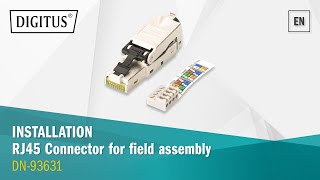 DIGITUS Professional Shielded RJ45 connector for field assembly Tutorial [upl. by Neelcaj]