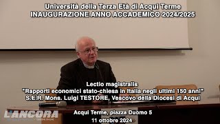 UNITRE  Lectio magistralis quotRapporti economici statochiesa in Italia negli ultimi 150 anniquot [upl. by Nilson]