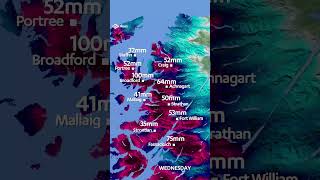 Remnants of hurricane bring weeks worth of rain and 60mph winds to Scotland [upl. by Jeffry]