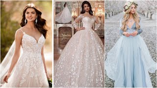 200 Beautiful Wedding Dresses for 2024  Aline Dresses Mermaids  winter wedding dress for girls [upl. by Enomis992]