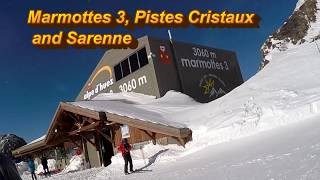 Skiing Alpe DHuez Marmottes 3 Pistes Cristaux amp Sarenne Jan 2019 [upl. by Leahci]