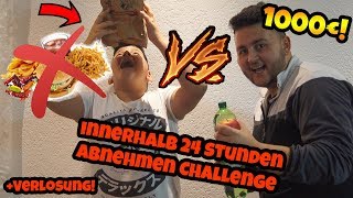 24 STUNDEN ABNEHMEN CHALLENGE mit Bruder UM 1000€  Verlosung  Can Wick [upl. by Rot555]