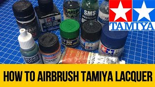 How to airbrush Tamiya lacquer and acrylic paints plus thinning mixing and cleaning [upl. by Evelyn]