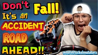 Car Accident in most dangerous road in the world ep62 ets2 extreme dangerousdriving ats [upl. by Aihsila]