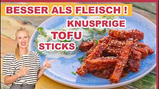 Viel Protein wenig Kalorien MEGA REZEPT ✅ Knusprige Tofu  Steaks  Sticks besser als Fleisch ❗️ [upl. by Jamille967]