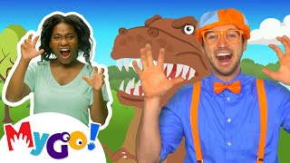 The Dinosaur Song  Blippi Songs in ASL  MyGo American Sign Language [upl. by Hallette]