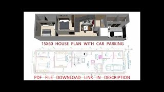 15 x 60 home design with Interior amp Car Parking 3dhn [upl. by Sylvanus]