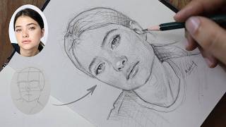 You dont need artistic talent Learn to draw portraits in minutes✨ [upl. by Nerual]