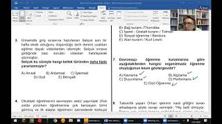 EĞİTİM BİLİMLERİ DENEME 1 BÖLÜM 1 [upl. by Murtha]