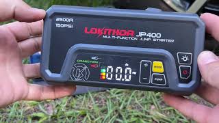 Worlds smallest jump starter with air compressor  Lokithor JP400 setup amp review [upl. by Aicel861]