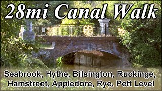 28 mile Royal Military Canal Walk Seabrook Hythe Kent to Pett Level [upl. by Enisamoht]