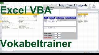 3 Vokabeltrainer in Excel VBA selber erstellen [upl. by Cath]