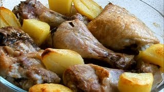 Курица запеченная с картофелем  Poulet sauté au four wmv [upl. by Nele]