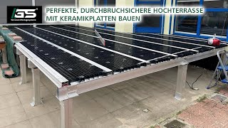 Perfekte Plattenterrasse auf Pfosten aufgeständert Platten durchbruchsicher auf einer Hochterrasse [upl. by Notniw778]