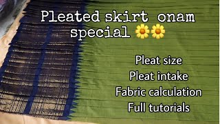 Pleated skirt making full tutorials for beginners Harsha designer pranati styles [upl. by Nodnalb]