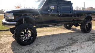 Lifted OBS Ford F350 73 Powerstroke Skyjacker on 38’s [upl. by Arly]