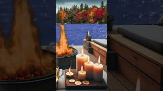 Fireside Jazz on the Lake Ambience uppbeat relax melodymusic lofi cozyescape musicgenre [upl. by Joselyn199]